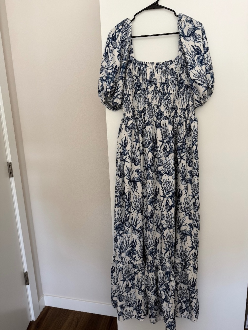 SHEIN White and Blue Dress